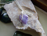 Natural Lavender Charoite Gemstone Wire Wrapped Pendant