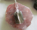 Natural Green Chlorite Quartz Polished Gemstone Pendant Necklace