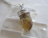 Natural Smoky Citrine Wire Wrapped Crystal Pendant Necklace
