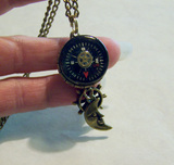 Nautical Brass Compass Pendant Necklace