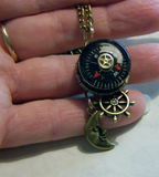 Nautical Brass Compass Pendant Necklace