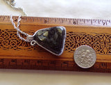 Star Fire Black Galaxy Stone Natural Crystal Wire Wrapped Pendant Necklace