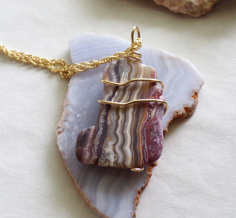 Crazy Lace Agate Gemstone Copper Handmade Wire Jewelry Adjustable