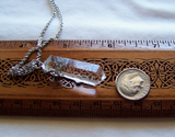 Quartz Crystal Silver Celtic Cross Pendant Necklace