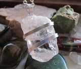 Danburite Natural Large Gemstone Wire Wrapped Crystal Pendant Necklace