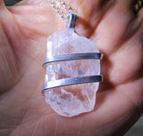 Danburite Natural Large Gemstone Wire Wrapped Crystal Pendant Necklace