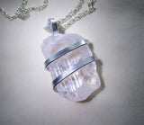 Danburite Natural Large Gemstone Wire Wrapped Crystal Pendant Necklace