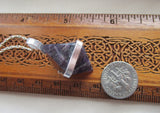 Purple Amethyst Natural Diamond Crystal Pendant Necklace