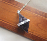 Purple Amethyst Natural Diamond Crystal Pendant Necklace