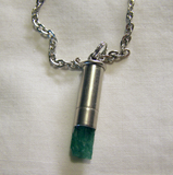Natural Green Emerald Raw Gemstone Bullet Pendant