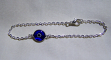 Cobalt Blue and Silver Evil Eye Bracelet