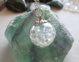 Fairy Globe Iridescent Bubbles Glass Ball Pendant Necklace