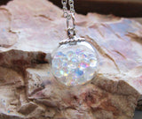 Fairy Globe Iridescent Bubbles Glass Ball Pendant Necklace
