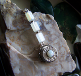 Natural Opal Gemstone Silver Bullet Necklace