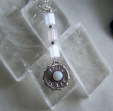 Natural Opal Gemstone Silver Bullet Necklace