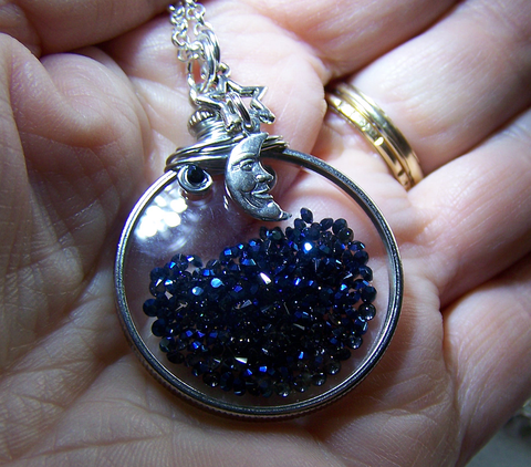 Skagen Oval Glass Pendant Necklace, Gold