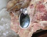 Galaxite Natural Stone Micro Labradorite Crystal Pendant Necklace