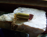 Natural Dark Red Garnet Raw Gemstone Bullet Jewelry Pendant