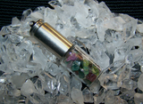 Gemstone Glass Vial Silver Bullet Jewelry Pendant