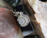 Gibeon Meteorite Silver Moon and Star Celestial Pendant Necklace