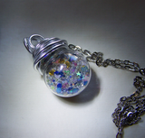 Floating Iridescent Orbs Crystal Glass Ball Glow Pendant