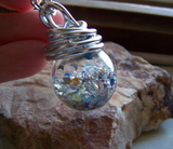 Floating Iridescent Orbs Crystal Glass Ball Glow Pendant