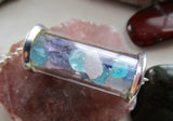 Apatite Kunzite Iolite Gemstones Glass Cylinder Necklace
