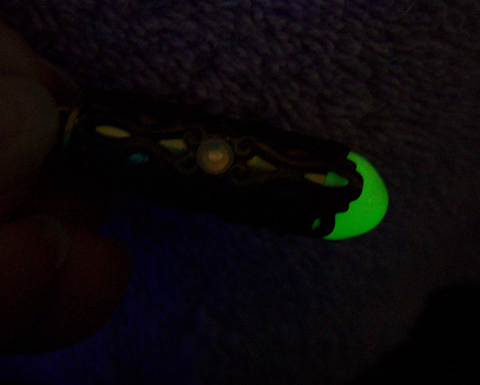 Glow in the Dark Brass Filigree Bullet Jewelry Pendant