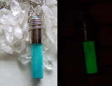 Glow in the Dark Glass Vial Quartz Crystals Bullet Pendant Necklace