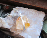 Golden Healer Quartz Natural Crystal Pendant Necklace