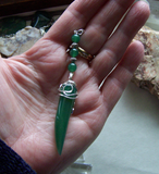 Green Agate Horn Polished Gemstone Pendant