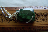 Green Fossil Coral Wire Wrapped Pendant