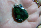 Green Fossil Coral Wire Wrapped Pendant