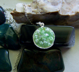 Green Demantoid Garnet Gemstone Crystal Pendant