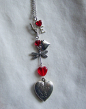 Hearts and Love Red and Silver Pendant