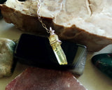 Yellow Beryl Heliodor Gemstone Raw Crystal Pendant Necklace