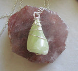 Green Heliodor Natural Beryl Gemstone Crystal Pendant Necklace