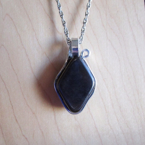 Natural Hematite Stone Wire Wrapped Pendant Necklace
