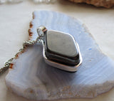Natural Hematite Stone Wire Wrapped Pendant Necklace