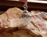 Herkimer Diamond Natural Gemstones Crystal Ball Pendant Necklace