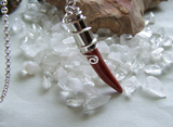 Red Jasper Cornicello Little Horn Silver Bullet Jewelry Necklace