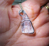 Ice Calcite Natural Iceland Spar Crystal Pendant Necklace