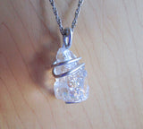 Ice Calcite Natural Iceland Spar Crystal Pendant Necklace