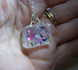 Natural Optical Calcite Iridescent Stars and Moons Celestial Jewelry Pendant
