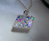 Natural Optical Calcite Iridescent Stars and Moons Celestial Jewelry Pendant