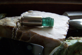 Indicolite Tourmaline Teal Gemstone Crystal Bullet Pendant