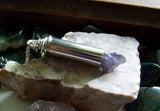 Natural Iolite Indigo Gemstone Crystal Bullet Pendant Necklace