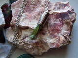 Nephrite Green Jade Silver Bullet Jewelry Pendant