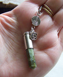 Green Jade Celtic Spiral Bullet Pendant Necklace