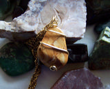 Natural Picture Jasper Wire Wrapped Pendant Necklace